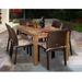 Lark Manor™ Anautica 7 Piece Teak Outdoor Dining Set w/ Cushions Wood/Teak in Brown/White | 29 H x 63 W x 35 D in | Wayfair