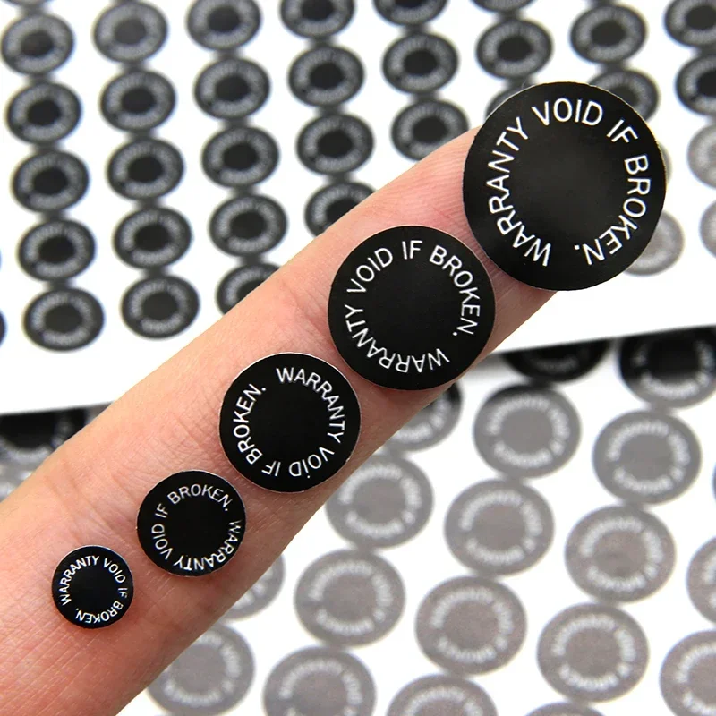 6/8/10/12/15mm Garantie ungültig, wenn gebrochenes Schrauben loch manipuliert offen sichtlich Sicherheits siegel Entfernung Proof spröde Papier Warn aufkleber Image