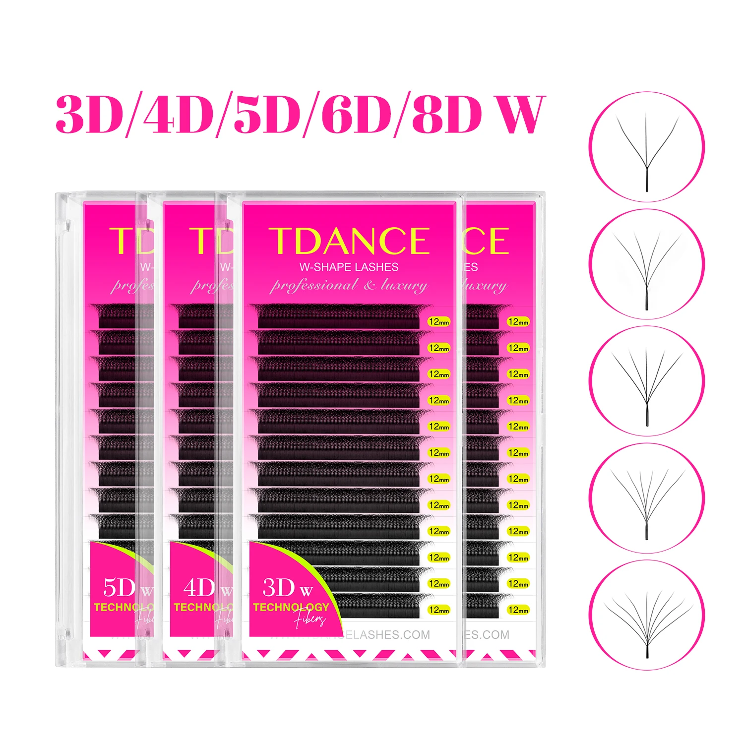 TDANCE 3D 4D 5D 6D Vorgefertigte Fächer-Wimpernverlängerung W-Stil Faux Mink Natural Soft Bloom Lash Automatische blühende Volumenwimpern Image