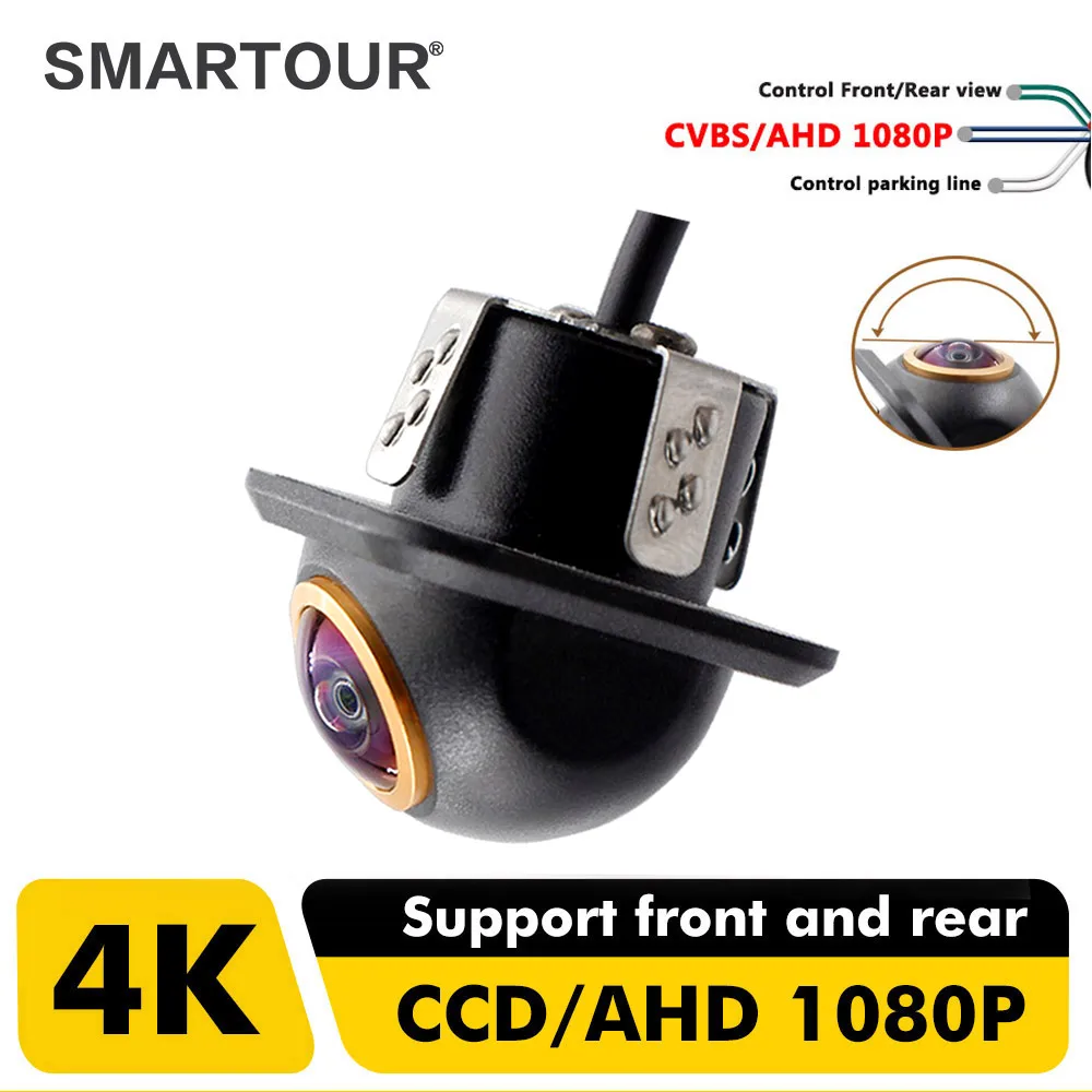 Smartour AHD 1080P Golden Len Auto Rückansicht Kamera Nachtsicht CCD Auto Backup Monitor 180 Grad Rückfahr Auto parkplatz Kamera Image