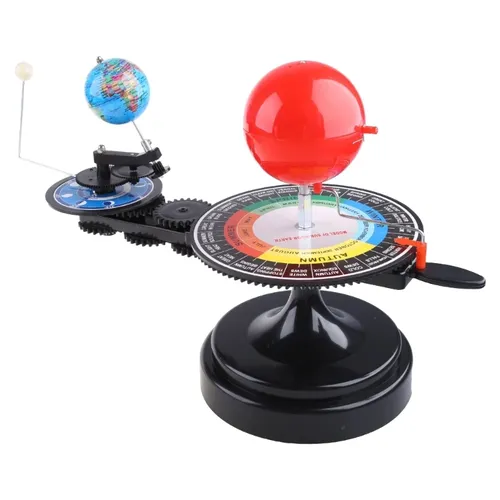 Sonnensystemmodell rotierendes Sonnensystem Erde und Mond um die Sonne Spielzeug