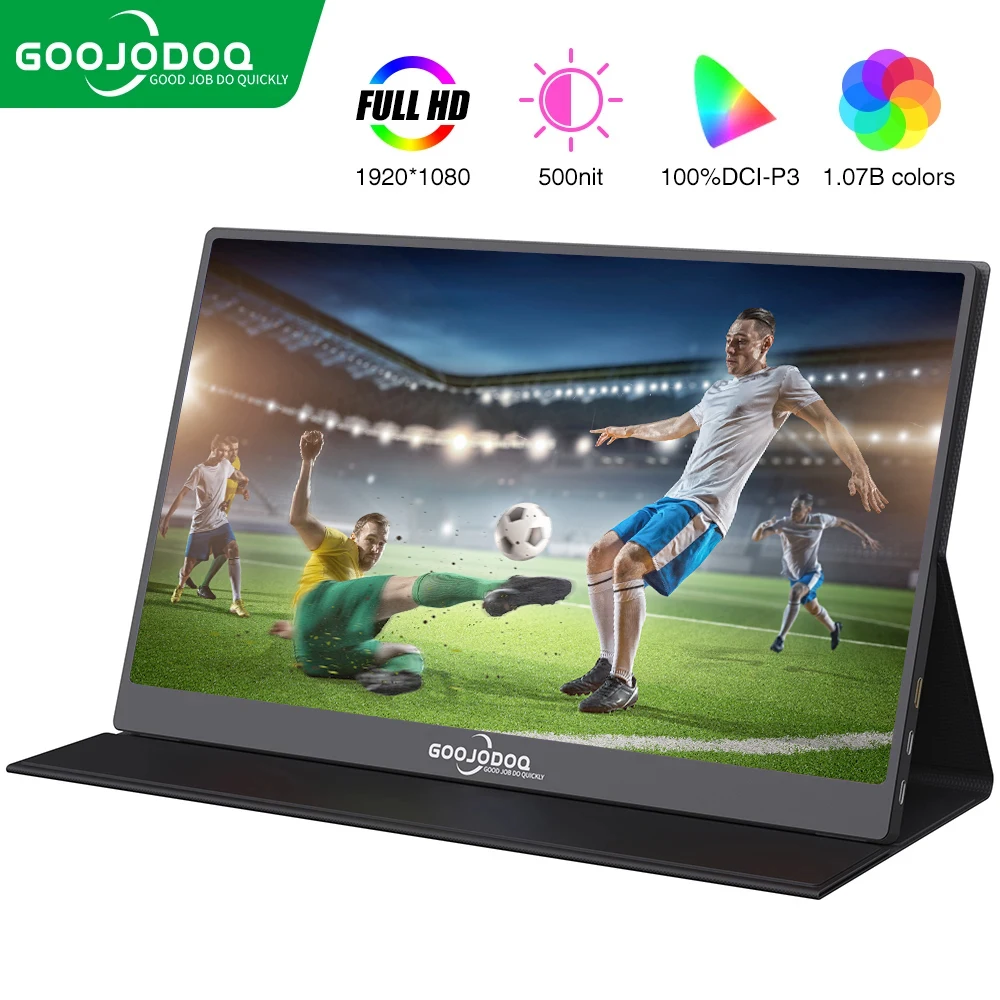 Goojodoq tragbarer Monitor für Laptop 15.6 ''1920*1080p fhd ips Display tragbarer Monitor für iPad/PC/Mac/Telefon/Xbox Switch/PS4 Image