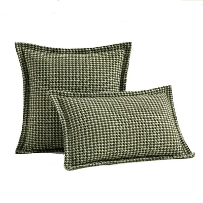 Inyahome Set mit 2 lumbalen Luxus-Jacquard-Hahnentritt-Kissen bezügen 30x50cm 45x45cm 50x50cm Kissen bezüge Coussin Canapé Image