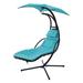 Arlmont & Co. Sherina 1 Person Hanging Chaise Lounger w/ Stand | 82.68 H x 42.52 W x 44.89 D in | Wayfair 232D454D333D425A87CEF55A57BF163E