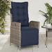 Vidaxl Reclining Patio Chair w/ Footrest Poly Rattan Wicker/Rattan in Gray | 36.6 H x 22.4 W x 24 D in | Wayfair 365287