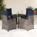 Vidaxl 5 Piece Patio Dining Set w/ Cushions Poly Rattan, Square Table Metal in Black/Blue/Gray | 31.5 W x 31.5 D in | Wayfair 3213052