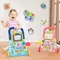 Carrello per girello per bambini Apprendimento educativo precoce Camminare Spingendo Ruota Attività Giocattolo musicale per auto da trascinamento per neonati 0 12 mesi Regalo