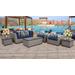 Florence 7 Piece Outdoor Wicker Patio Furniture Set 07d in Navy - TK Classics Florence-07D-Navy