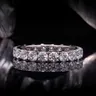 DEF Color VVS Round Cut 2.5MM Lab Grown Diamond Band Ring Full Eternity Ring 14k White Gold for