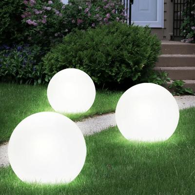 3er Set Solarleuchten Kugeln Garten LED Gartendeko Solarkugel für Außen Steckleuchte 20 cm