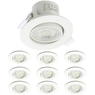 10er-Set Valence 8W verstellbare LED-Einbaustrahler Equ. 75W Température de Couleur: Blanc neutre