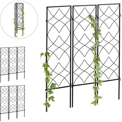 9 x Rankgitter Metall, zum Stecken, Rankhilfe für Kletterpflanzen, 122 x 31 cm, Spalier Garten, Image