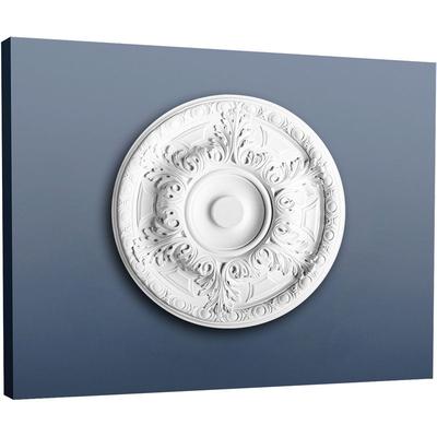 Stuckrosette Stuck Orac Decor R18 Luxxus Rosette Wand Zierleiste Classic Antik Blätter Dekor weiß