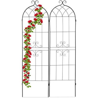 Rankgitter, 2er Set, Rankhilfe für Kletterpflanzen, HxB 180x50 cm, Steckverbindung, Ornamente, Image