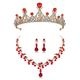 Children's Crown Necklace Ear Clip Three Piece Set for Walk Show Performance Dress Accessories Birthday Gift Little Princess Headpiece