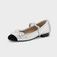 Women's Flats Ballerina Mary Jane Vintage Shoes Bowknot Flat Heel Round Toe Elegant Vintage Leather Loafer Black / Silver White / Silver White