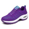 Women's Sneakers Running Shoes Athletic Non-slip Cushioning Breathable Lightweight Soft Running Jogging Rubber Knit Spring Fall Black Dark Purple Dark Navy Purple