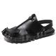 Herren Sandalen Ledersandalen Fischer Sandalen Brautkleider schlicht Strand Design Täglich Leder Halbschuhe Schwarz Weiß Sommer Frühling