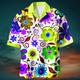 Blumenmuster Modisch Designer Brautkleider schlicht Herren Hemd Hawaiihemd Sommerhemd Grafik-Shirt Outdoor Strasse Normal Sommer Frühling Kubanisches Halsband Blau Purpur Grün S M L Hemd