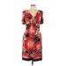 Max and Cleo Casual Dress - Wrap: Red Print Dresses - Women's Size Large