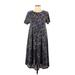 Lularoe Casual Dress - Midi: Purple Floral Motif Dresses - Women's Size X-Small