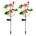 Wovilon Solar Lights Outdoor Waterproof Solar Lotus-Flower Light 2Pcs Solar Flower Lights Outdoor Solar Yard Decoration Lights Landscapes Lamp For Patio Lawns Pathways