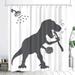 Funny Cat Shower Curtain Fun Animal in Bathtub with Fish Cloth Fabric Shower Curtain Hilarious Pet Bathroom Decor Set with