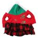 Christmas Dog Cat Dress Warm and Light Checkered Net Autumn and Winter Pet ClothesL