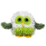 Whoorah Hoots White and Green Colored Owl Plush Toy With Sounds - Owl Sound Plush