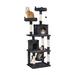 70.5in Cat Tree for Indoor Cats Multi-Level Cat Climbing Tower with Condo & Padded Perches Standing Cat Play House Pet Furniture with Scratching Post and Hammock for Kitten Black