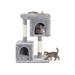 33.5 Cat Tree Cat Tower with 2 Plush Condos Multi-Level Cat Activity Center House with Sisal Scratching Posts Standing Pet Furniture for Cats & Pets Light Gray