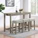 Bar Table Set with Power Outlet Bar Table and Chairs Set 4 Piece Dining Table Set Industrial Breakfast Table Set for Living Room Dining Room Game Room