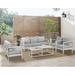 Aluminum Patio Furniture Set 4 Pcs Modern Outdoor Conversation Set Sectional Sofa with Upgrade Cushion and Coffee Table White