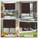 Outdoor Roller Shade Blinds Cordless Roll Up Shade Exterior Roller Shade Wand Crank Operation 6x8FT for Patio Yard Deck Porch Dark Brown