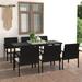 durable 9 Piece Patio Dining Set Bistro Set Outdoor Dining Chairs Patio Furniture Set Patio Lounge Set Small Kitchen Table Set Porch Furniture for Garden Backyard Balcony Deck Poly Ratta