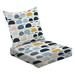 2-Piece Deep Seating Cushion Set Scandinavian abstract cute colorful semicircle moon white Outdoor Chair Solid Rectangle Patio Cushion Set