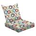 2-Piece Deep Seating Cushion Set Colorful Seamless Pattern Square Shapes Modern Girly Background Outdoor Chair Solid Rectangle Patio Cushion Set