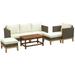 Outsunny Patio Furniture Set w/ Cushions 5 PCs PE Rattan Conversation Set