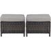 YFENGBO Outdoor Ottoman Set of 2 Patio Seating Footstool All-Weather Rattan Wicker Ottoman Seat with Soft Cushions for Patio Set
