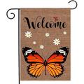 Welcome Monarch Butterfly Garden Flag Butterfly lovers Burlap Vertical Double Sided Yard Flags Keep Flying if You Have Wings Outdoor Indoor Lawn Home for Personalized Decor 12.5x18 Inch