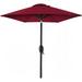 7.5ft Heavy-Duty Round Outdoor Market Table Patio Umbrella w/Steel Pole Push Button Tilt Easy Crank Lift - Burgundy