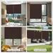 Outdoor Roller Shade Blinds Cordless Roll Up Shade Exterior Roller Shade Wand Crank Operation 4X6FT for Patio Yard Deck Porch Chocolate