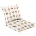 Outdoor Deep Seat Cushion Set 24 x 24 Watercolor abstract beige cactus leaves seamless pattern trendy wet Deep Seat Back Cushion Fade Resistant Lounge Chair Sofa Cushion Patio Furniture Cushion