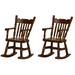 Doll House Rocking Chair Miniature Armchair Adornment Rocking-chair Ornament Child 2 PCS Wood Models Home+decor