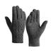 Winter Knit Gloves for Men Touchscreen Windproof Gloves Fleece Lined Thick Warm Gloves for Cycling Riding Work Hiking Skiing