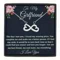 Infinity Heart Stainless Steel Necklace With Gift Card Text And Black Gift Box For Girlfriend Gifts