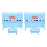 Miniature Piano Chair Accessories Doll House Landscape Adornments Musical Instrument Abs 2 Sets