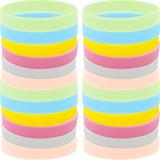 Bracelets Hair Ties 24 Pcs Light up Party Favors for Kids Personalized Wristbands Bulk Silica Gel Miss Child
