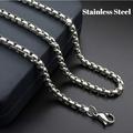 1pc Elegant Stainless Steel Square Pearl Necklace - Fashionable Jewelry Accessory for Women - 20-31 Inches