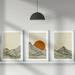 3pcs Mountain Wall Art Mountain Line Minimalist Wall Decor Sun Wall Japandi Wall Art Living Room Art No Frame